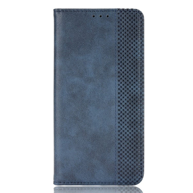 For Oppo Reno13 F 5G  /  Reno13 F 4G Leather Case Wallet Stand Retro Texture Phone Cover - Blue