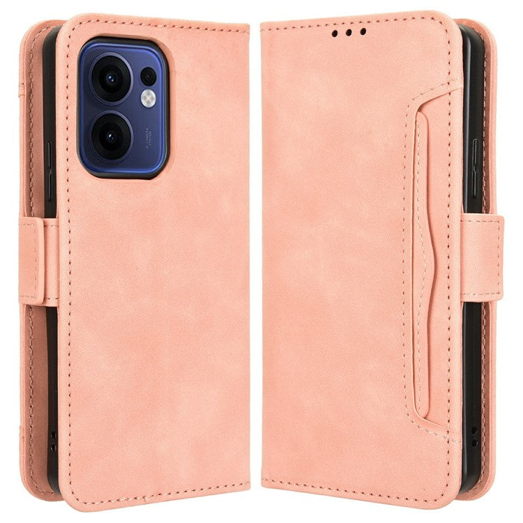 For Oppo Reno13 F 5G  /  Reno13 F 4G Leather Case Phone Wallet Cover with Multiple Card Slots - Pink