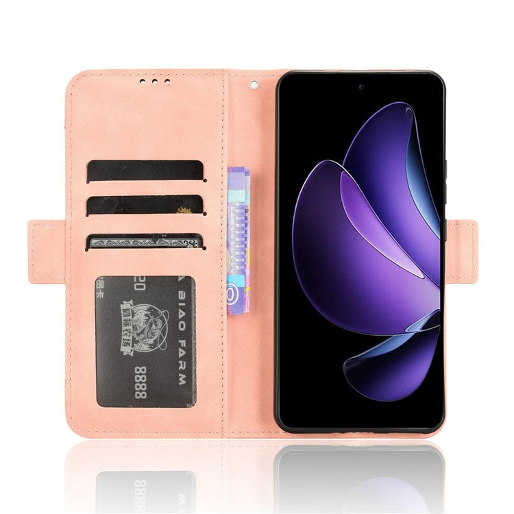 For Oppo Reno13 F 5G  /  Reno13 F 4G Leather Case Phone Wallet Cover with Multiple Card Slots - Pink