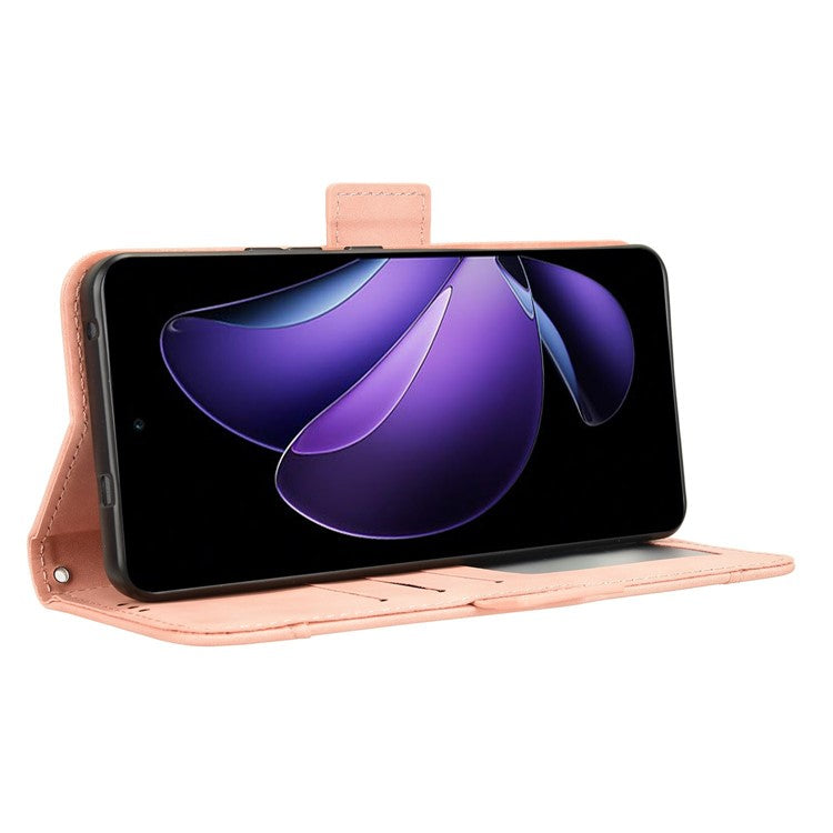 For Oppo Reno13 F 5G  /  Reno13 F 4G Leather Case Phone Wallet Cover with Multiple Card Slots - Pink