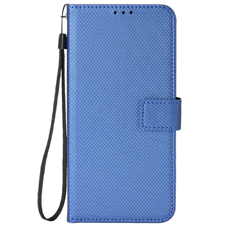 For Oppo Reno13 F 5G  /  Reno13 F 4G Case PU Leather Diamond Texture Wallet Phone Cover - Blue