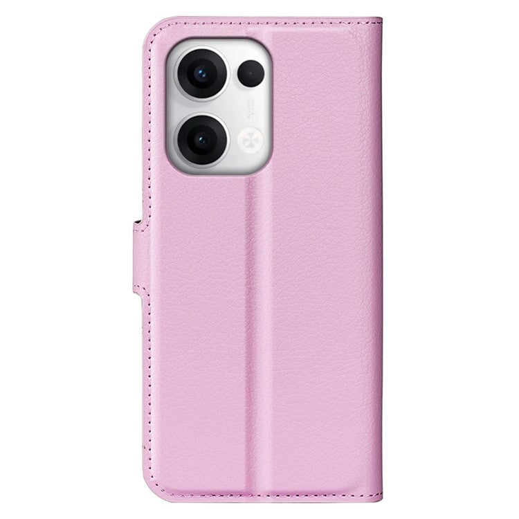 For Oppo Reno13 5G (Global) Case Litchi Texture Shockproof Leather Wallet Phone Cover - Pink