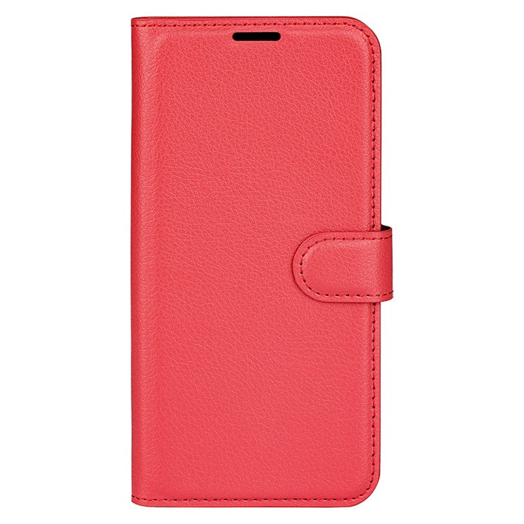 For Oppo Reno13 5G (Global) Case Litchi Texture Shockproof Leather Wallet Phone Cover - Red