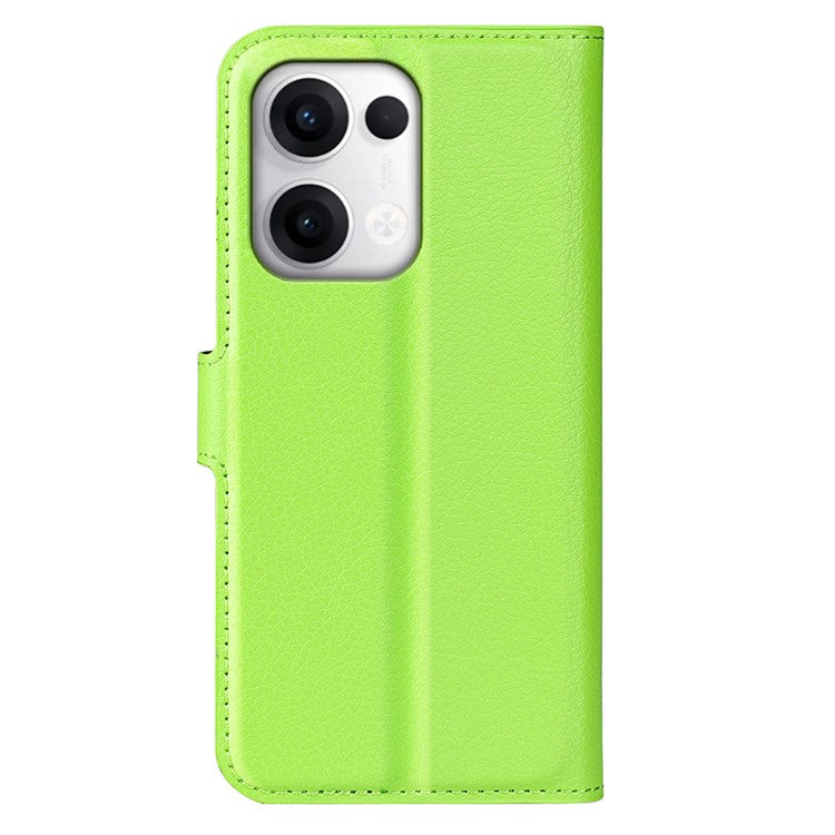 For Oppo Reno13 5G (Global) Case Litchi Texture Shockproof Leather Wallet Phone Cover - Green