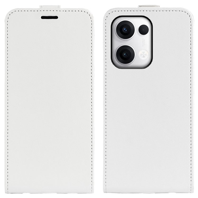 For Oppo Reno13 5G (Global) Case with Card Slots Vertical Flip Leather Phone Cover - White
