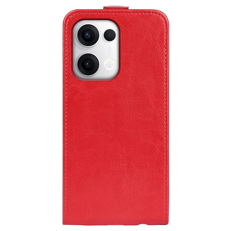 For Oppo Reno13 5G (Global) Case with Card Slots Vertical Flip Leather Phone Cover - Red