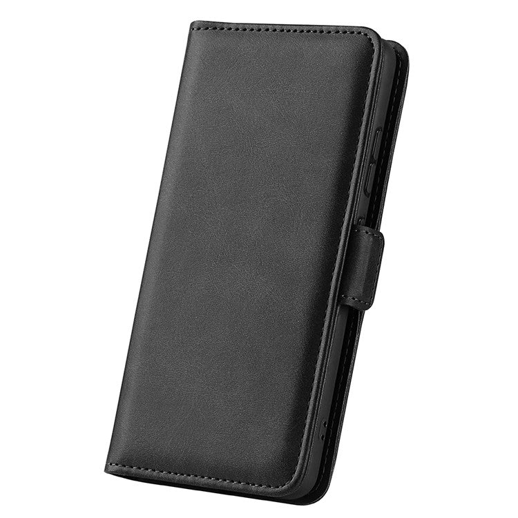 For Oppo Reno13 5G (Global) Stand Case Calf Texture Leather Wallet Phone Cover - Black