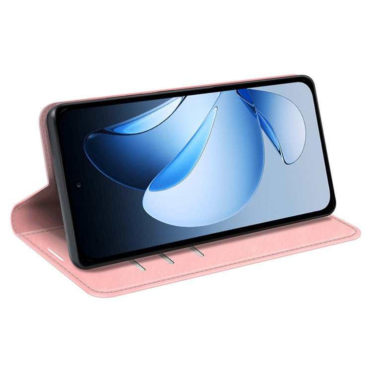 For Oppo Reno13 5G (Global) Case Skin Touch Leather Wallet Phone Cover - Pink