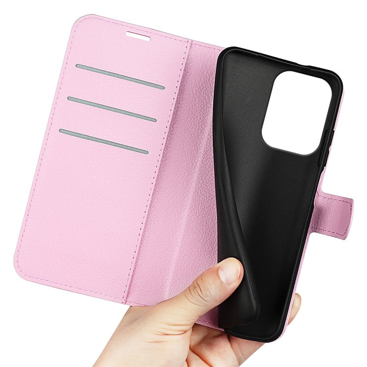 For Oppo Reno13 Pro 5G Case Litchi Texture Shockproof Leather Wallet Phone Cover - Pink