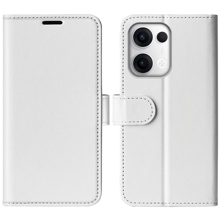 For Oppo Reno13 Pro 5G Wallet Case Crazy Horse Texture Stand Leather Phone Cover - White