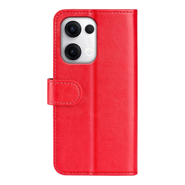 For Oppo Reno13 Pro 5G Wallet Case Crazy Horse Texture Stand Leather Phone Cover - Red