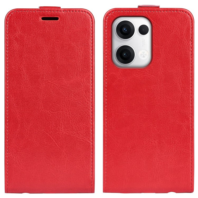For Oppo Reno13 Pro 5G Case with Card Slots Vertical Flip Leather Phone Cover - Red