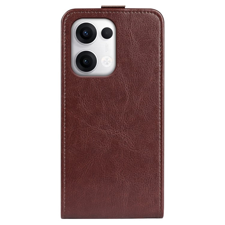 For Oppo Reno13 Pro 5G Case with Card Slots Vertical Flip Leather Phone Cover - Brown