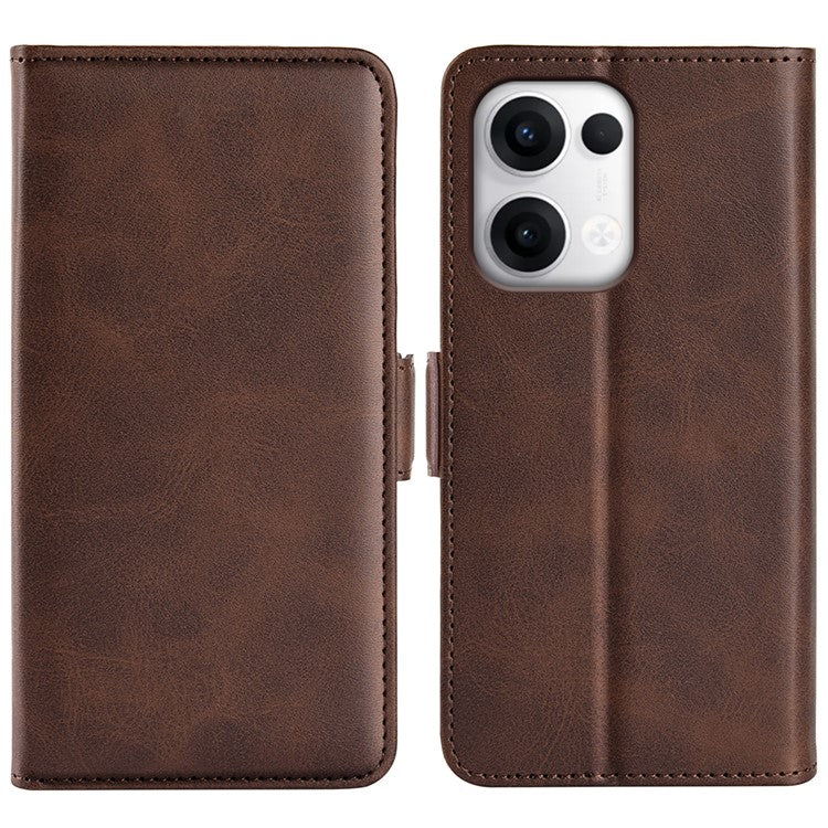 For Oppo Reno13 Pro 5G Stand Case Calf Texture Leather Wallet Phone Cover - Brown