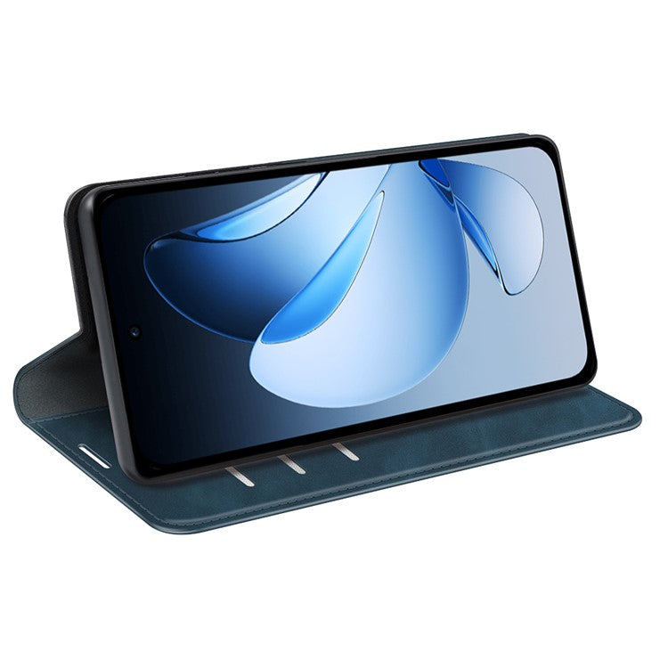 For Oppo Reno13 Pro 5G Case Skin Touch Leather Wallet Phone Cover - Blue