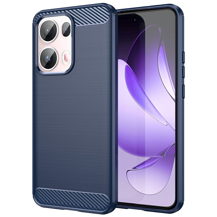 For Oppo Reno13 Pro 5G Case Protective Phone Cover Carbon Fiber Texture Brushed - Blue