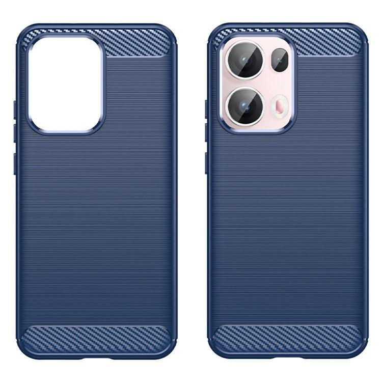For Oppo Reno13 Pro 5G Case Protective Phone Cover Carbon Fiber Texture Brushed - Blue
