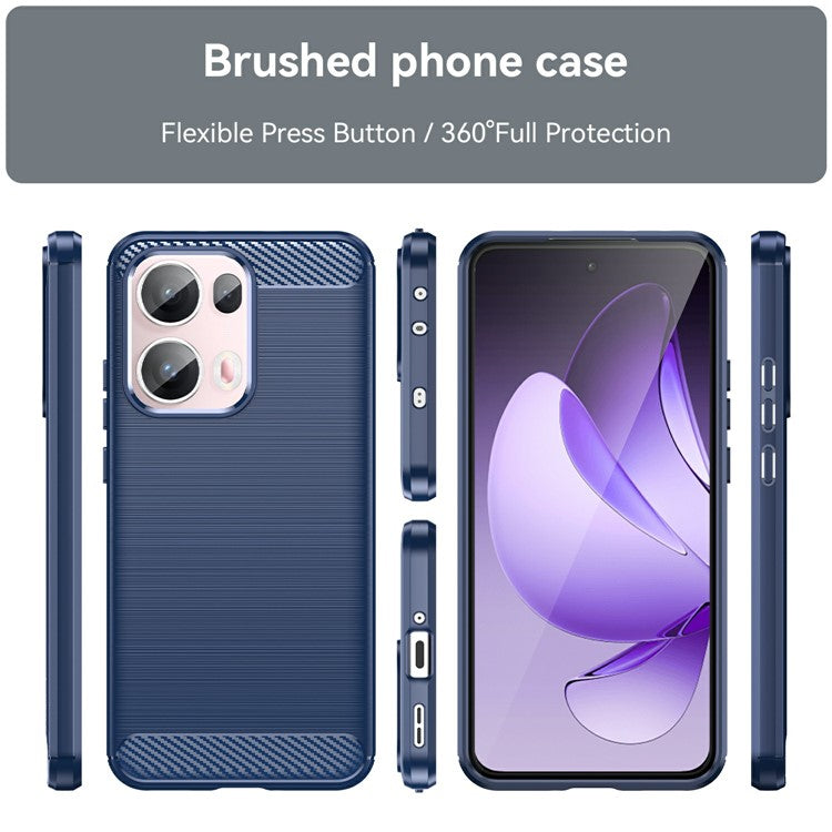 For Oppo Reno13 Pro 5G Case Protective Phone Cover Carbon Fiber Texture Brushed - Blue