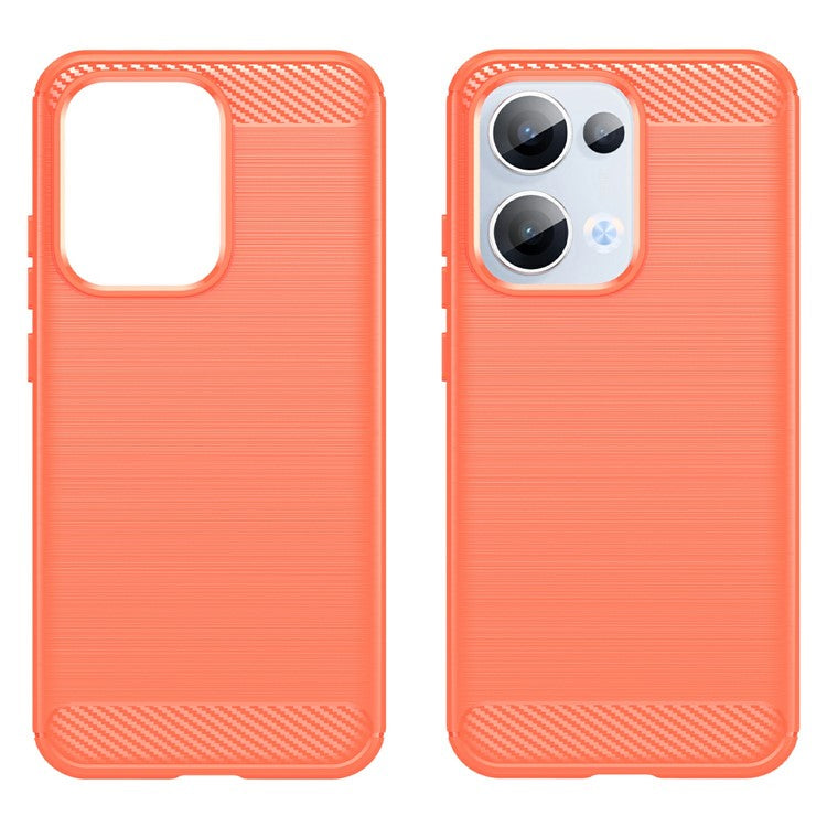 For Oppo Reno13 5G (Global) Case Protective Phone Cover Carbon Fiber Texture Brushed - Red
