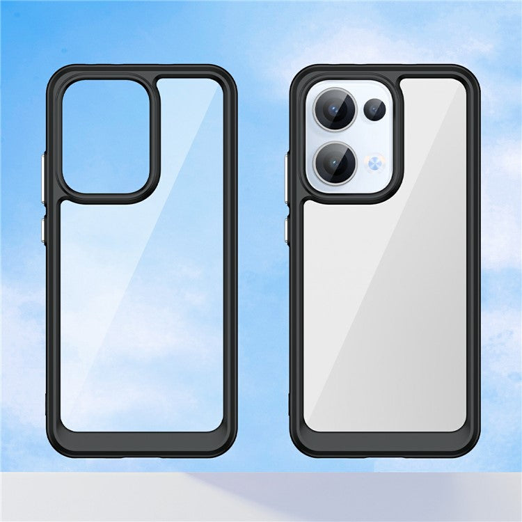 For Oppo Reno13 5G (Global) Case TPU + Acrylic Protective Clear Phone Cover - Black
