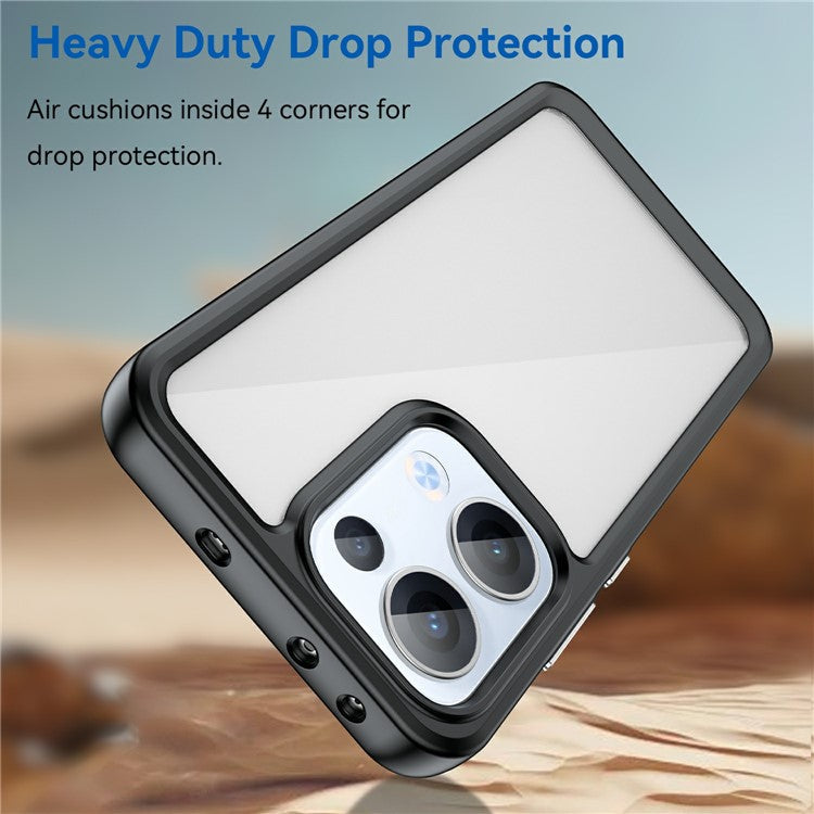 For Oppo Reno13 5G (Global) Case TPU + Acrylic Protective Clear Phone Cover - Black