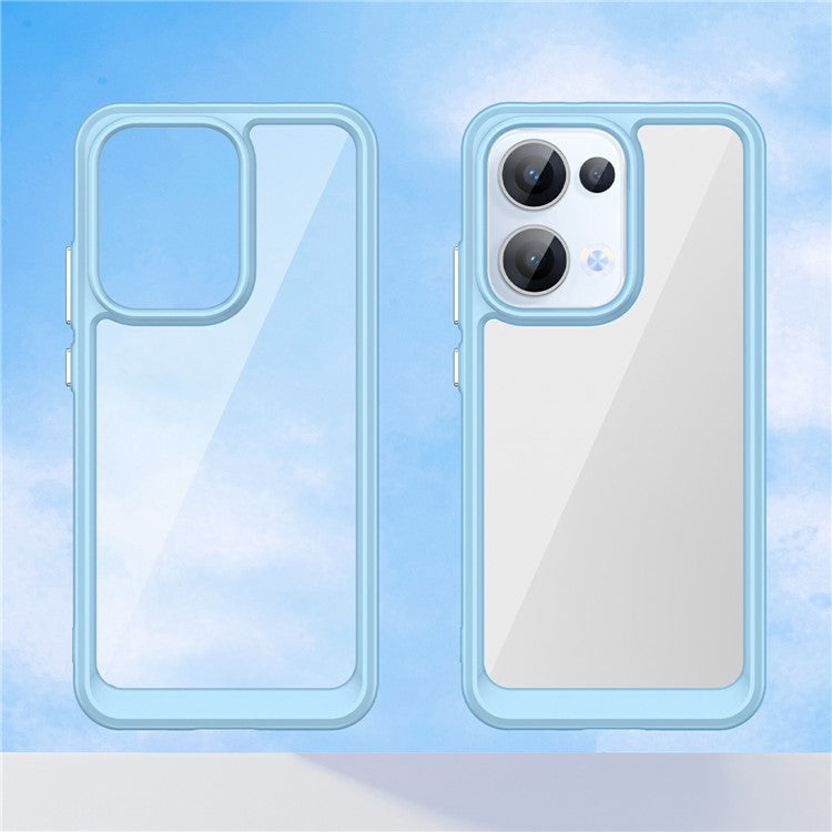 For Oppo Reno13 5G (Global) Case TPU + Acrylic Protective Clear Phone Cover - Blue