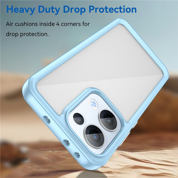 For Oppo Reno13 5G (Global) Case TPU + Acrylic Protective Clear Phone Cover - Blue