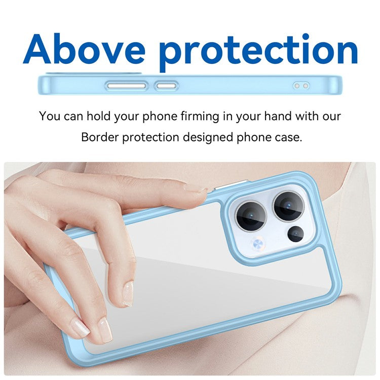 For Oppo Reno13 5G (Global) Case TPU + Acrylic Protective Clear Phone Cover - Blue