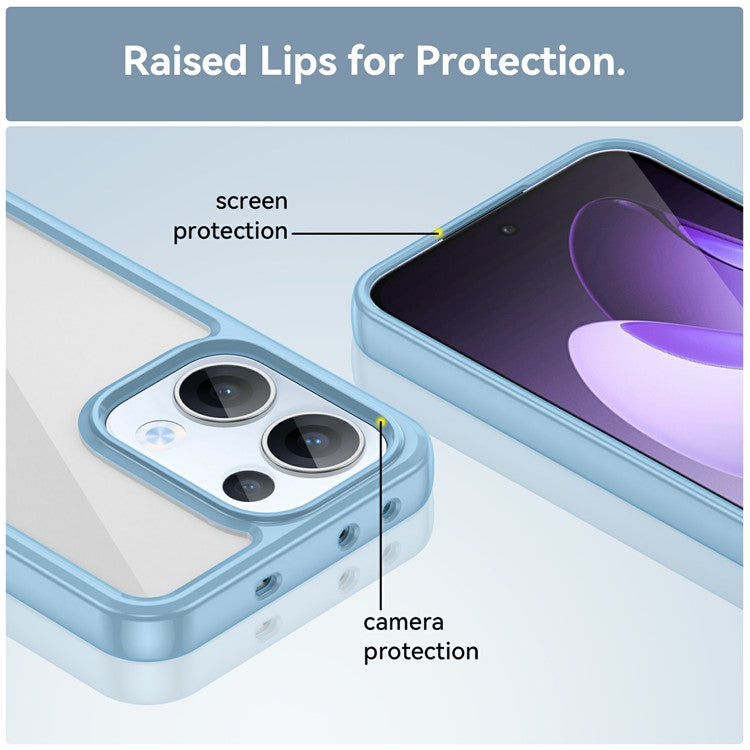 For Oppo Reno13 5G (Global) Case TPU + Acrylic Protective Clear Phone Cover - Blue