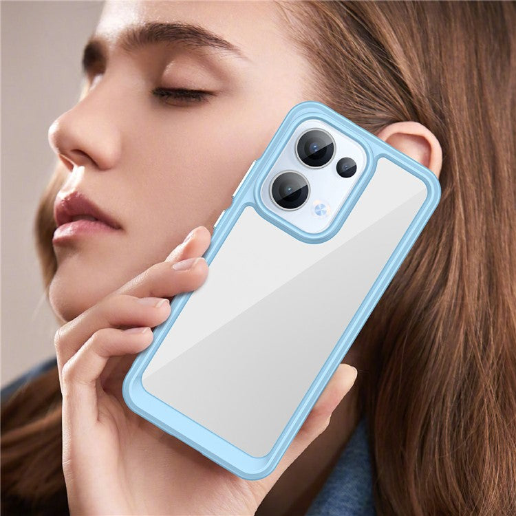 For Oppo Reno13 5G (Global) Case TPU + Acrylic Protective Clear Phone Cover - Blue
