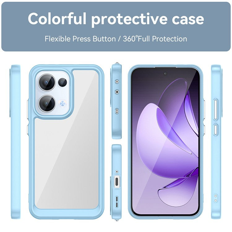 For Oppo Reno13 5G (Global) Case TPU + Acrylic Protective Clear Phone Cover - Blue