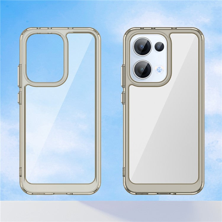 For Oppo Reno13 5G (Global) Case TPU + Acrylic Protective Clear Phone Cover - Transparent Grey