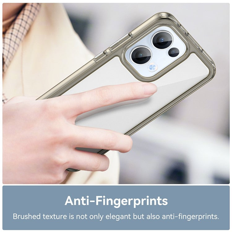 For Oppo Reno13 5G (Global) Case TPU + Acrylic Protective Clear Phone Cover - Transparent Grey