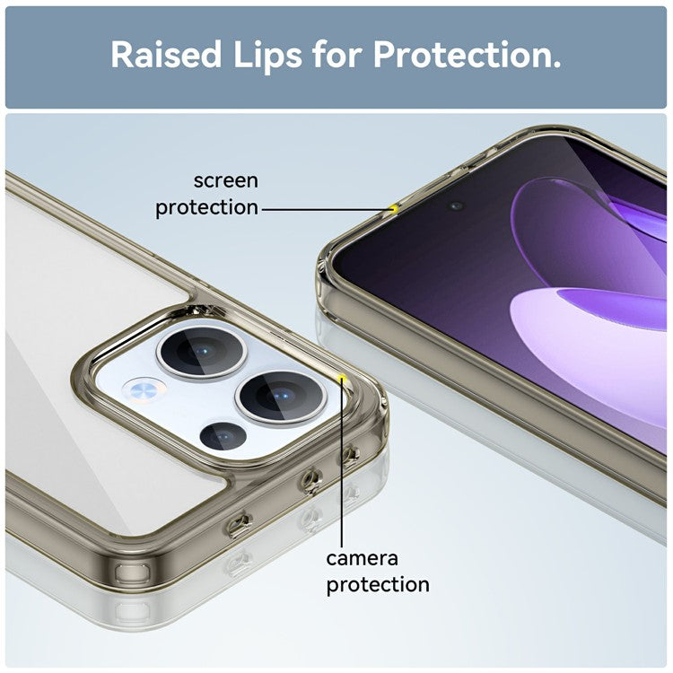 For Oppo Reno13 5G (Global) Case TPU + Acrylic Protective Clear Phone Cover - Transparent Grey