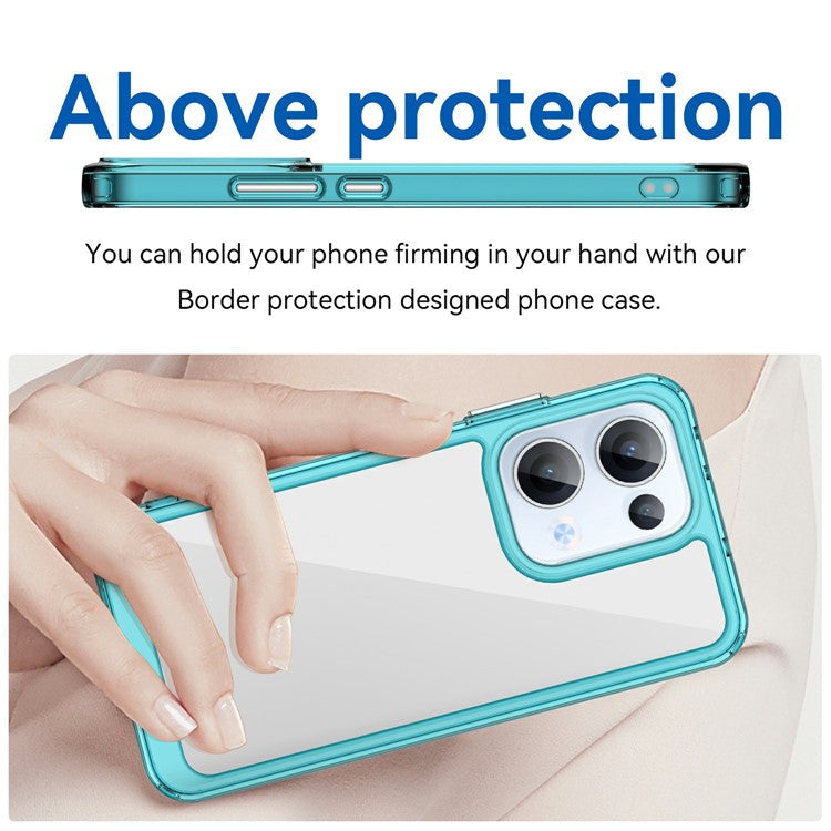 For Oppo Reno13 5G (Global) Case TPU + Acrylic Protective Clear Phone Cover - Transparent Blue