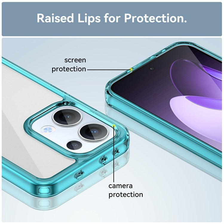 For Oppo Reno13 5G (Global) Case TPU + Acrylic Protective Clear Phone Cover - Transparent Blue