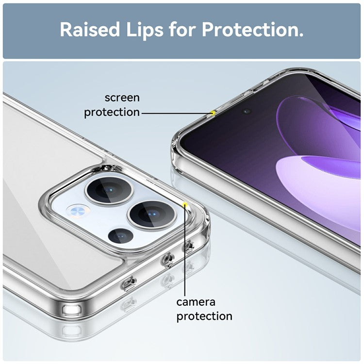 For Oppo Reno13 5G (Global) Case TPU + Acrylic Protective Clear Phone Cover - Transparent