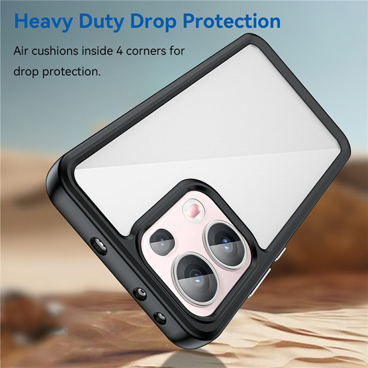 For Oppo Reno13 Pro 5G Case TPU + Acrylic Protective Clear Phone Cover - Black