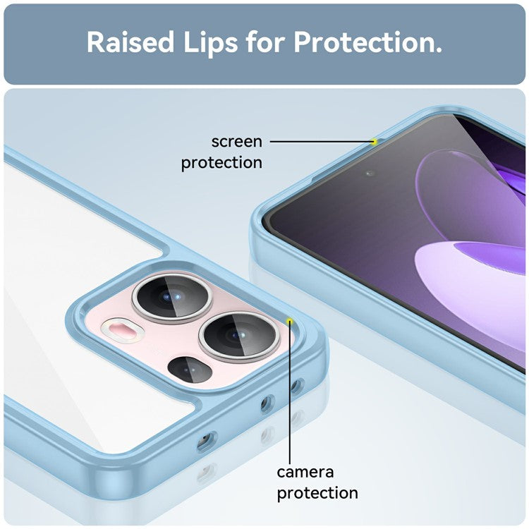 For Oppo Reno13 Pro 5G Case TPU + Acrylic Protective Clear Phone Cover - Blue