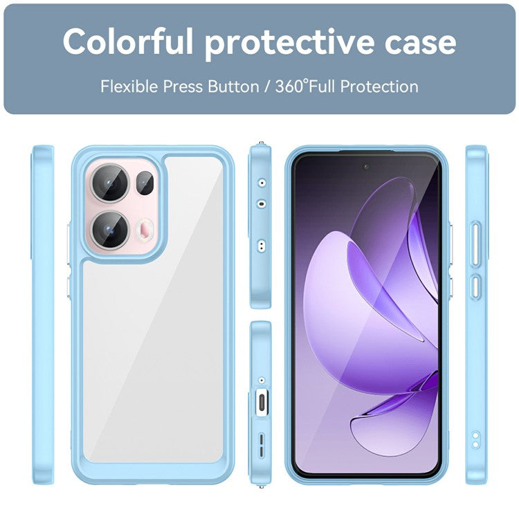 For Oppo Reno13 Pro 5G Case TPU + Acrylic Protective Clear Phone Cover - Blue