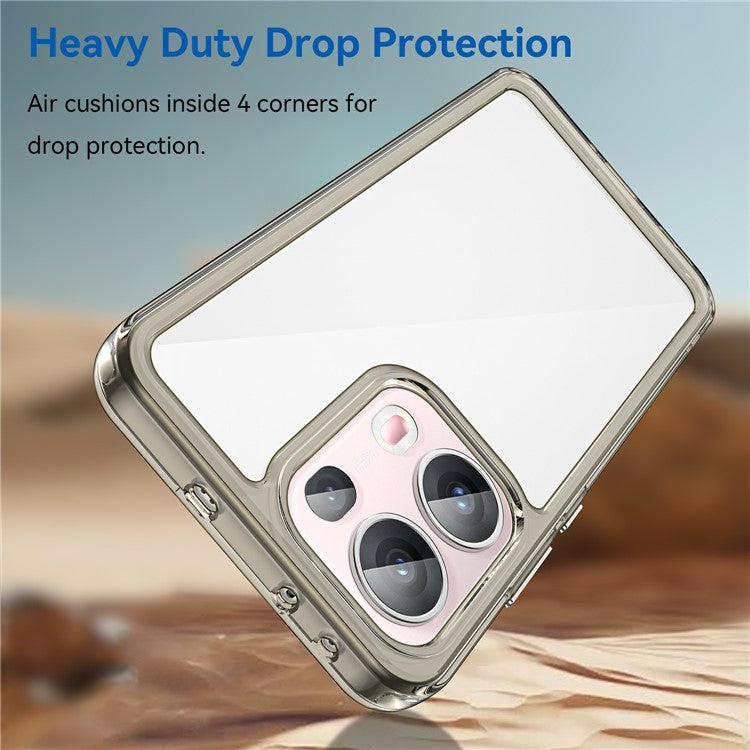 For Oppo Reno13 Pro 5G Case TPU + Acrylic Protective Clear Phone Cover - Transparent Grey