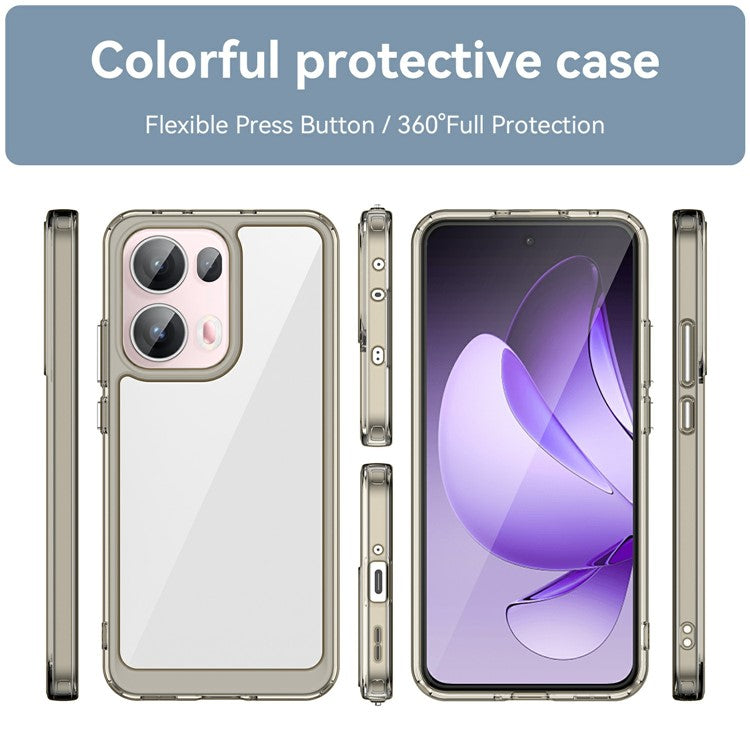 For Oppo Reno13 Pro 5G Case TPU + Acrylic Protective Clear Phone Cover - Transparent Grey
