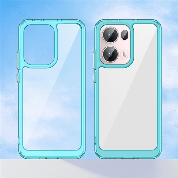 For Oppo Reno13 Pro 5G Case TPU + Acrylic Protective Clear Phone Cover - Transparent Blue