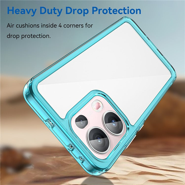 For Oppo Reno13 Pro 5G Case TPU + Acrylic Protective Clear Phone Cover - Transparent Blue