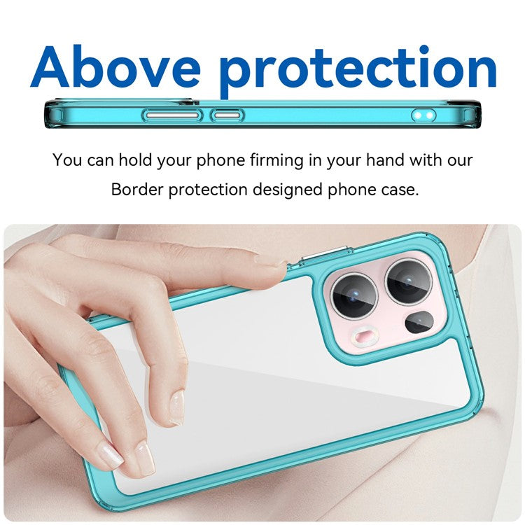 For Oppo Reno13 Pro 5G Case TPU + Acrylic Protective Clear Phone Cover - Transparent Blue