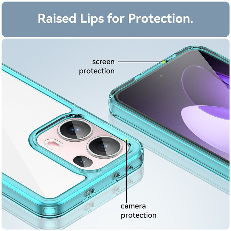 For Oppo Reno13 Pro 5G Case TPU + Acrylic Protective Clear Phone Cover - Transparent Blue