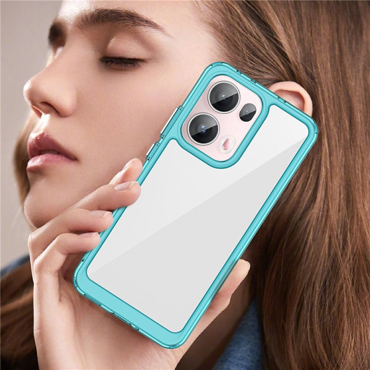 For Oppo Reno13 Pro 5G Case TPU + Acrylic Protective Clear Phone Cover - Transparent Blue