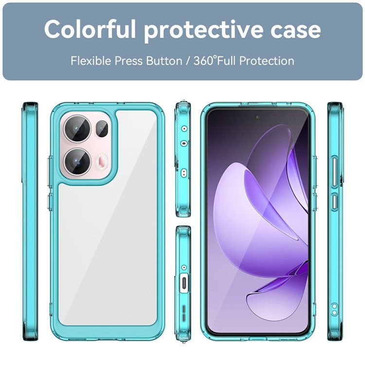 For Oppo Reno13 Pro 5G Case TPU + Acrylic Protective Clear Phone Cover - Transparent Blue