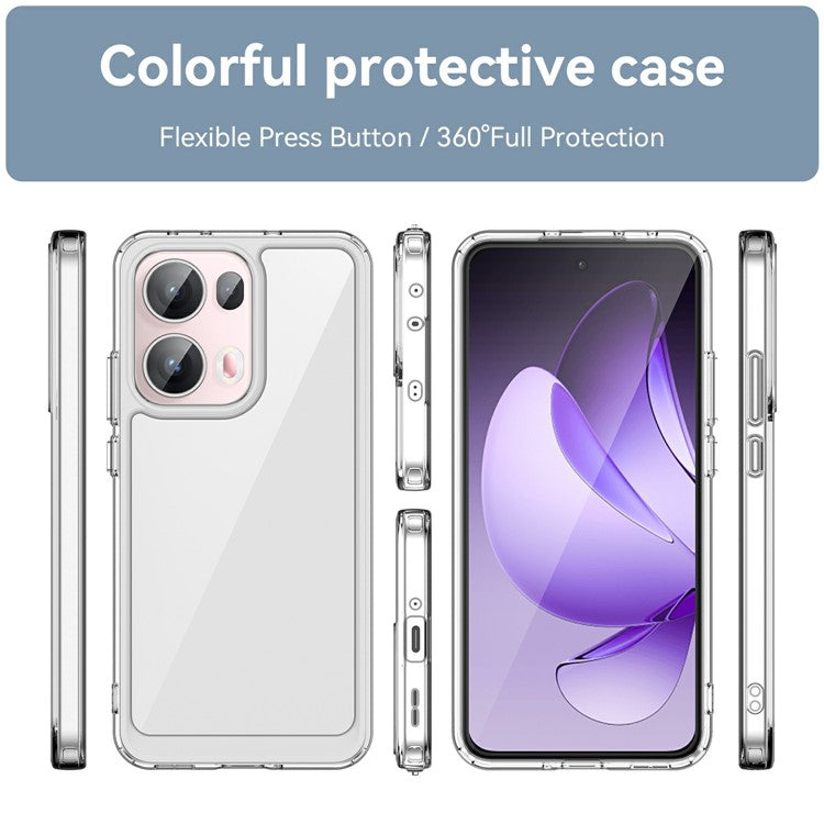 For Oppo Reno13 Pro 5G Case TPU + Acrylic Protective Clear Phone Cover - Transparent