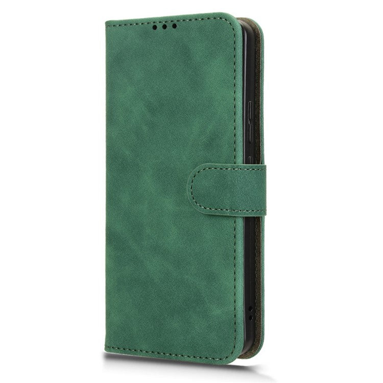 For Oppo Reno13 F 5G Leather Case Skin Feel Anti Drop Wallet Flip Phone Cover - Green